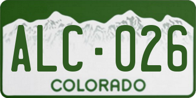 CO license plate ALC026