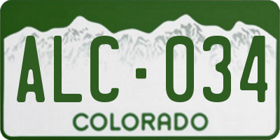 CO license plate ALC034