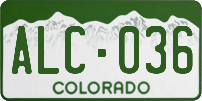 CO license plate ALC036