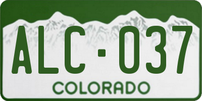 CO license plate ALC037