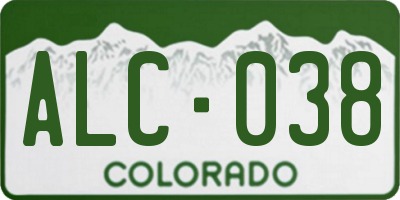 CO license plate ALC038