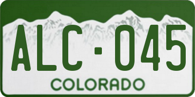 CO license plate ALC045