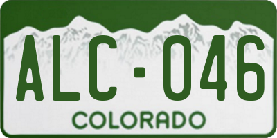 CO license plate ALC046