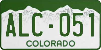 CO license plate ALC051