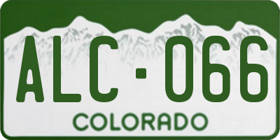 CO license plate ALC066