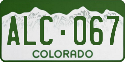 CO license plate ALC067