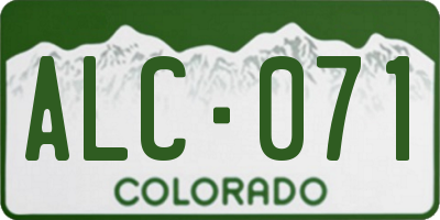 CO license plate ALC071