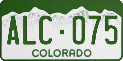 CO license plate ALC075