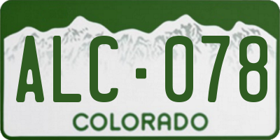 CO license plate ALC078