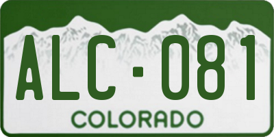 CO license plate ALC081