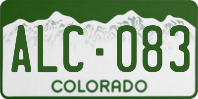 CO license plate ALC083