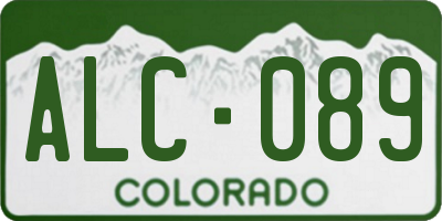 CO license plate ALC089