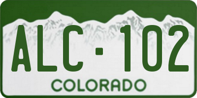 CO license plate ALC102