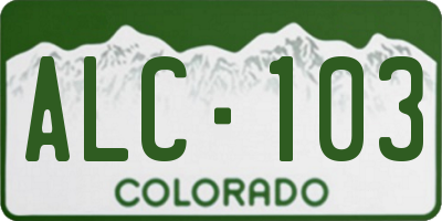 CO license plate ALC103