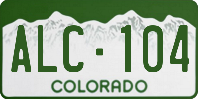 CO license plate ALC104