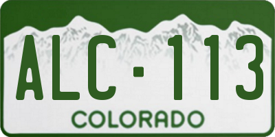 CO license plate ALC113
