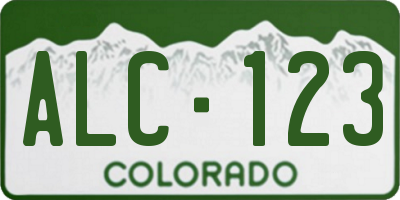 CO license plate ALC123