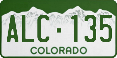 CO license plate ALC135