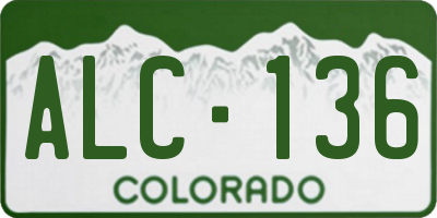 CO license plate ALC136