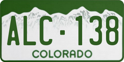 CO license plate ALC138