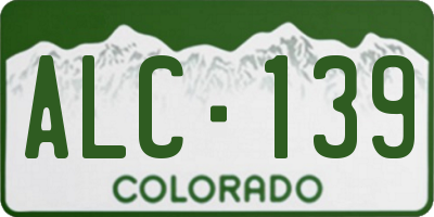 CO license plate ALC139