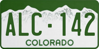 CO license plate ALC142