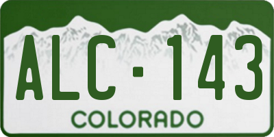 CO license plate ALC143