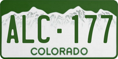 CO license plate ALC177