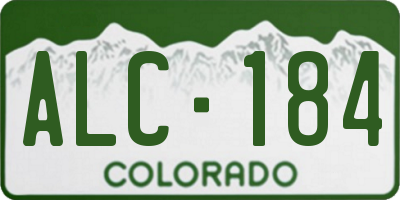 CO license plate ALC184