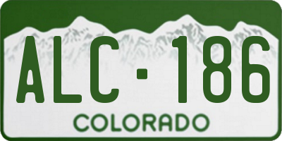 CO license plate ALC186