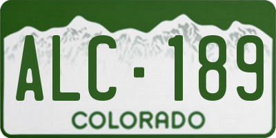 CO license plate ALC189