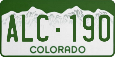 CO license plate ALC190