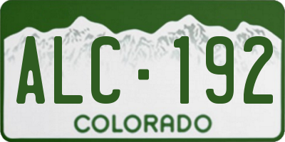 CO license plate ALC192