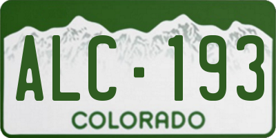 CO license plate ALC193