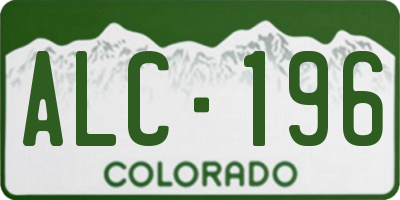 CO license plate ALC196