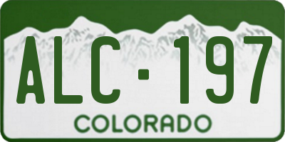 CO license plate ALC197