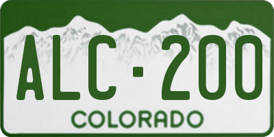 CO license plate ALC200