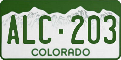 CO license plate ALC203