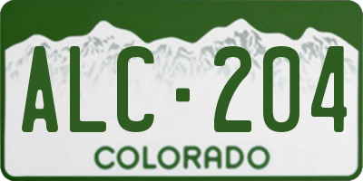 CO license plate ALC204