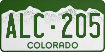 CO license plate ALC205