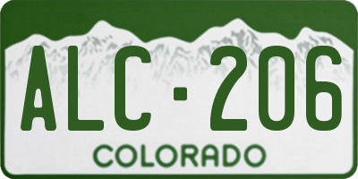 CO license plate ALC206