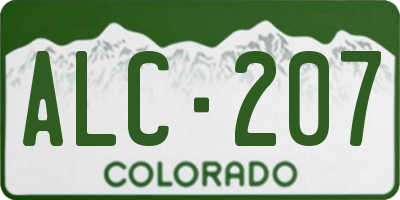 CO license plate ALC207