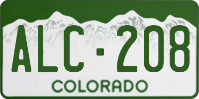 CO license plate ALC208