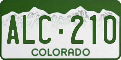 CO license plate ALC210