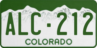 CO license plate ALC212