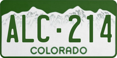 CO license plate ALC214