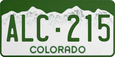 CO license plate ALC215