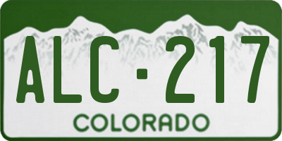 CO license plate ALC217