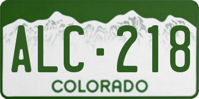 CO license plate ALC218