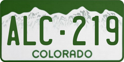 CO license plate ALC219